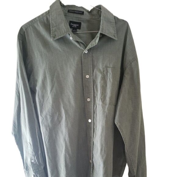 Haggar Green Wrinkle Resistant Men's Long Sleeve Shirt - Picture 1 of 3